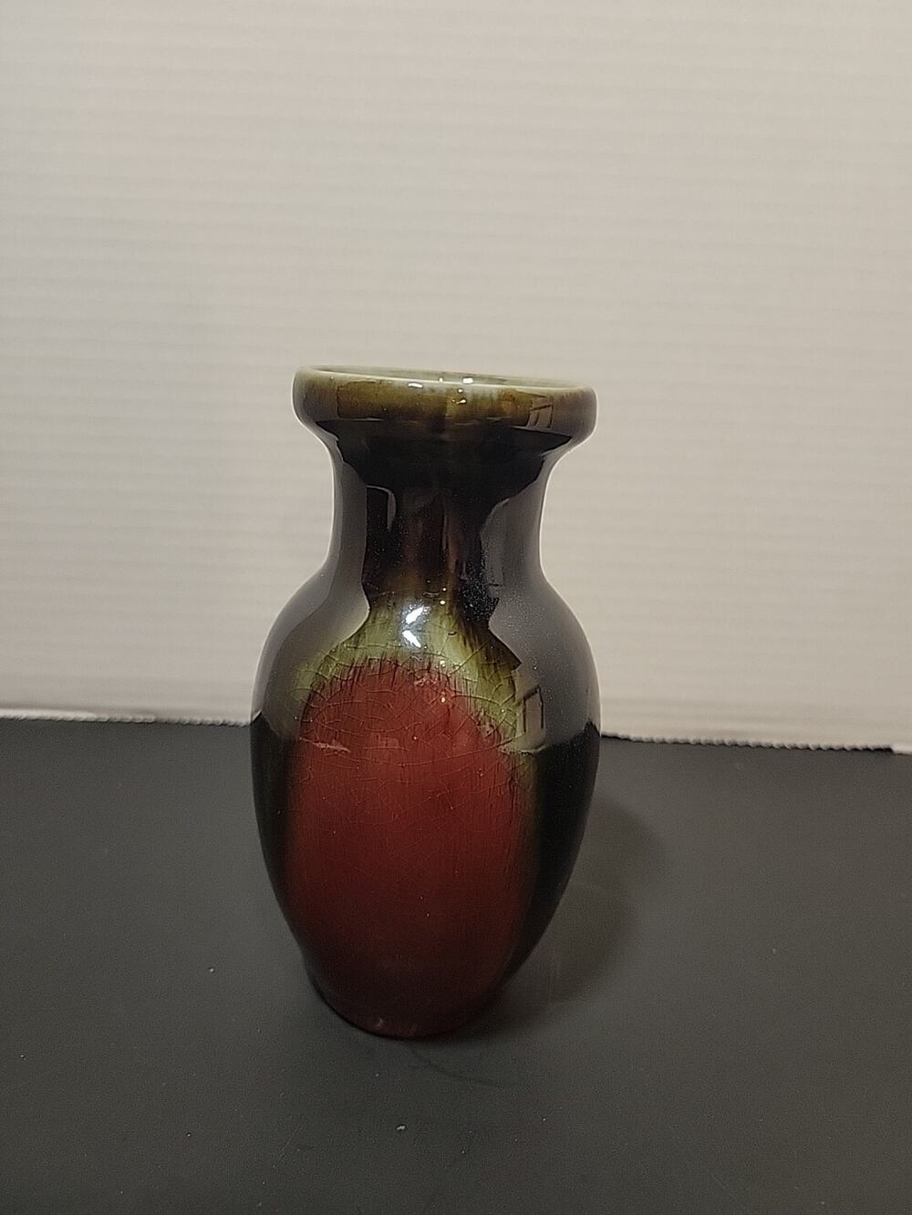 Vintage Elegant Mini Red Reactive Drip Ceramic Bottle Vase